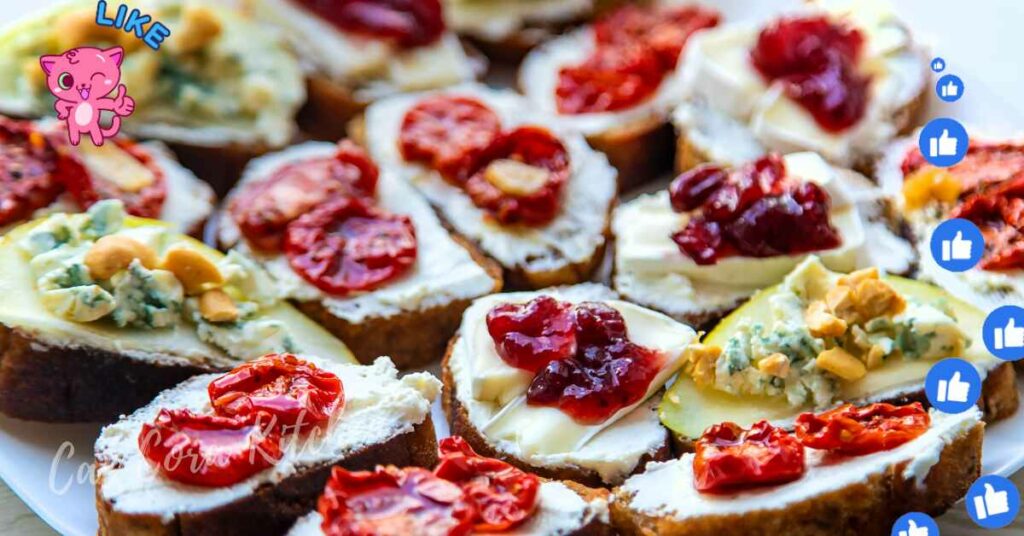 Goat Cheese Crostini: The EASY & DELICIOUS party appetizer that looks fancy AF. Tons of topping ideas & tips for a crowd-pleasing spread. Your friends will be begging for the recipe! (Focus keyword bolded, highlights ease, deliciousness, and crowd-pleasing aspect)