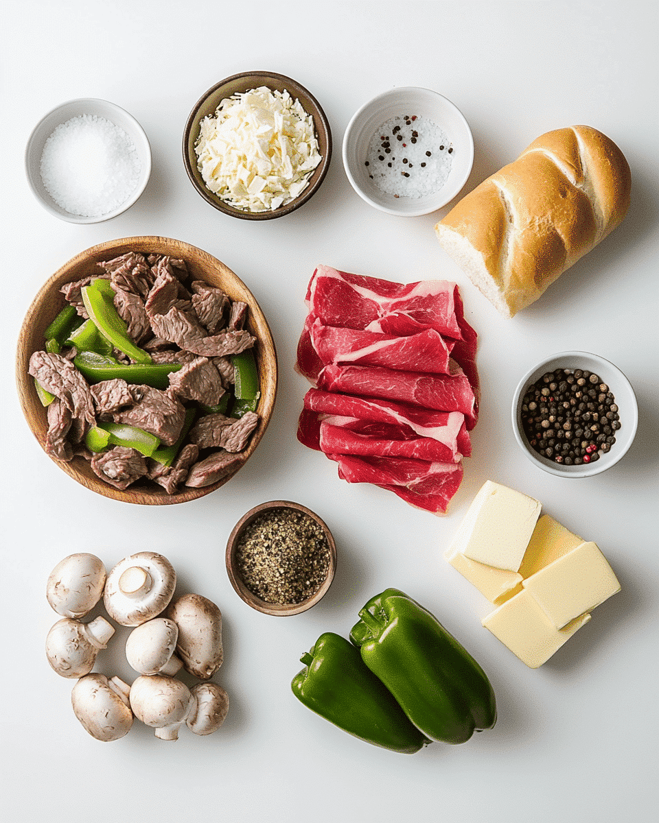 Philly Cheesesteak ingredients