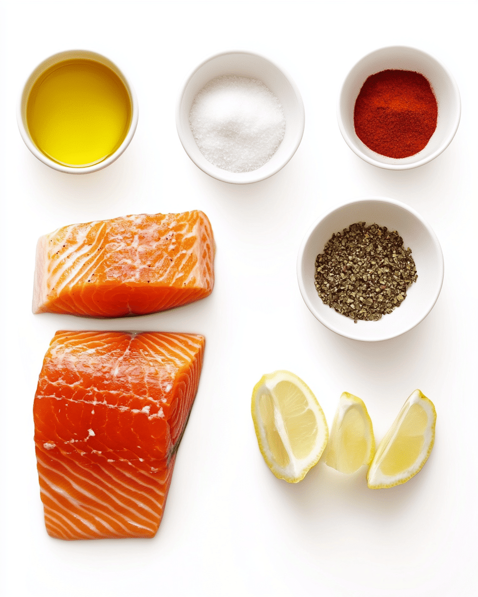 Blackened pan-seared salmon ingredients
