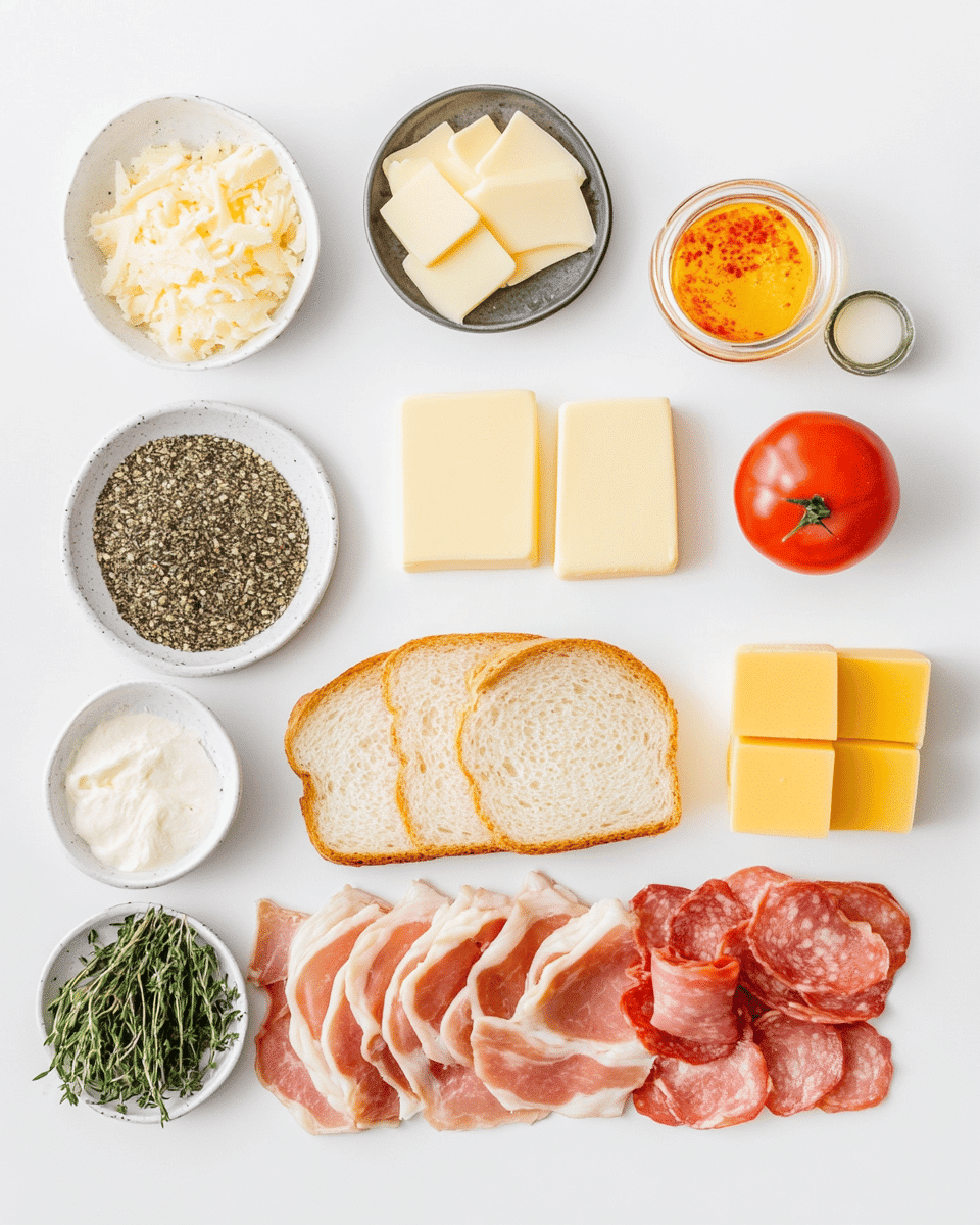 Grilled cheese sandwich ingredients