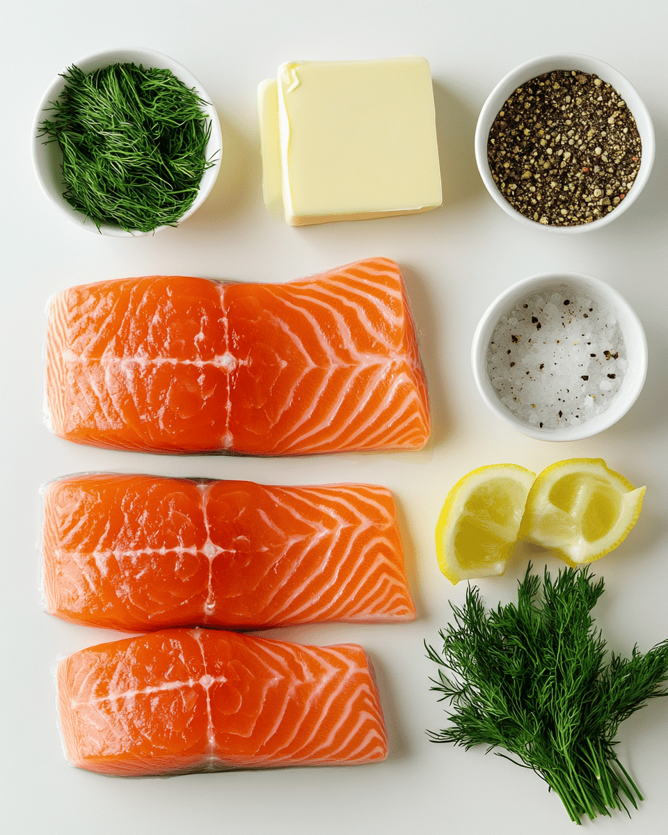 Grilled Salmon with Garlic Butter ingredients