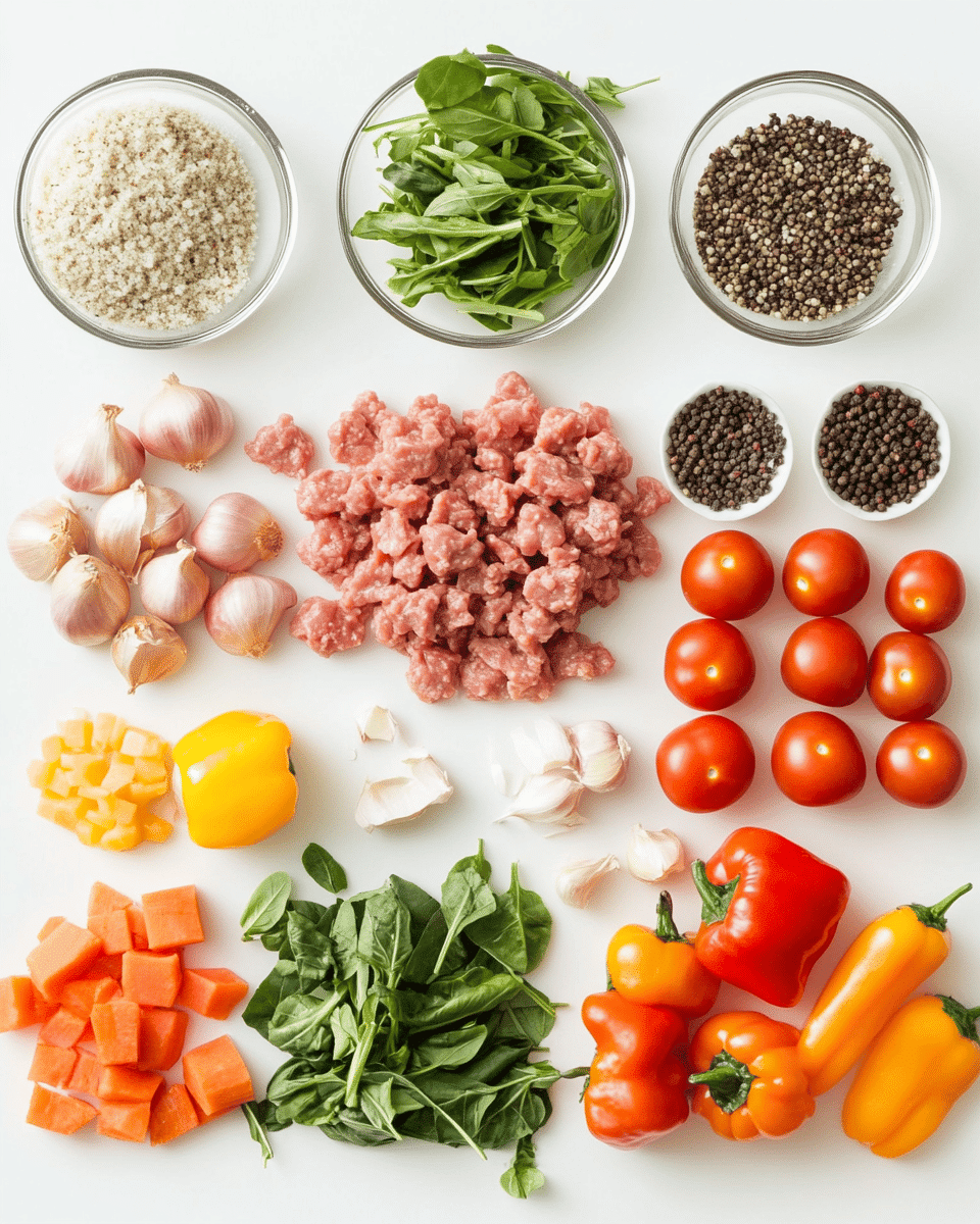 Ground Pork Stir-Fry ingredients