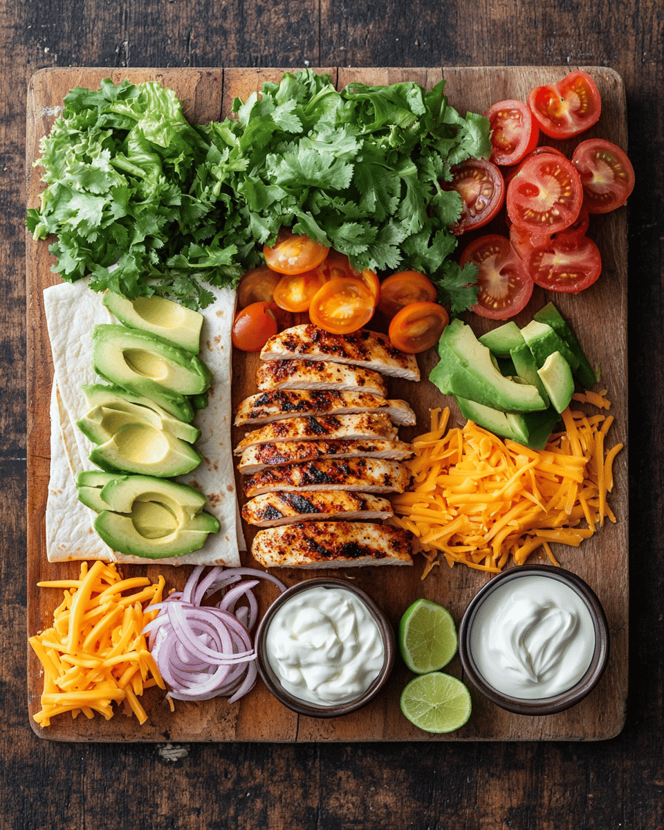 Grilled chicken wrap ingredients
