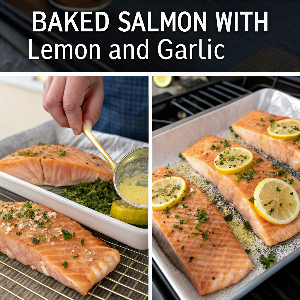 Baked salmon with lemon and garlic step by step directions
