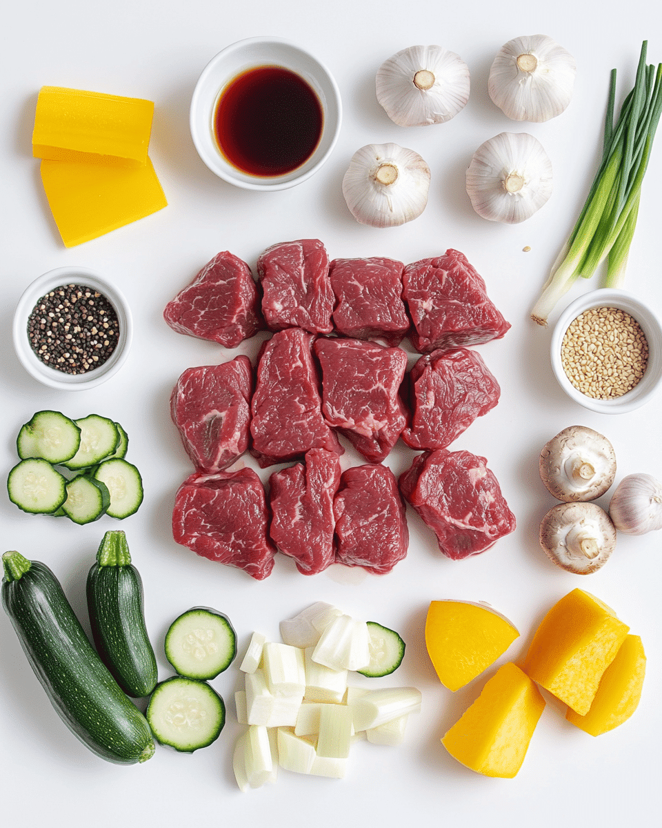 Instant Pot Hibachi Steak and Vegetables ingredients