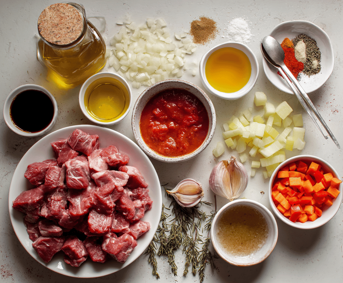Lamb stew ingredients