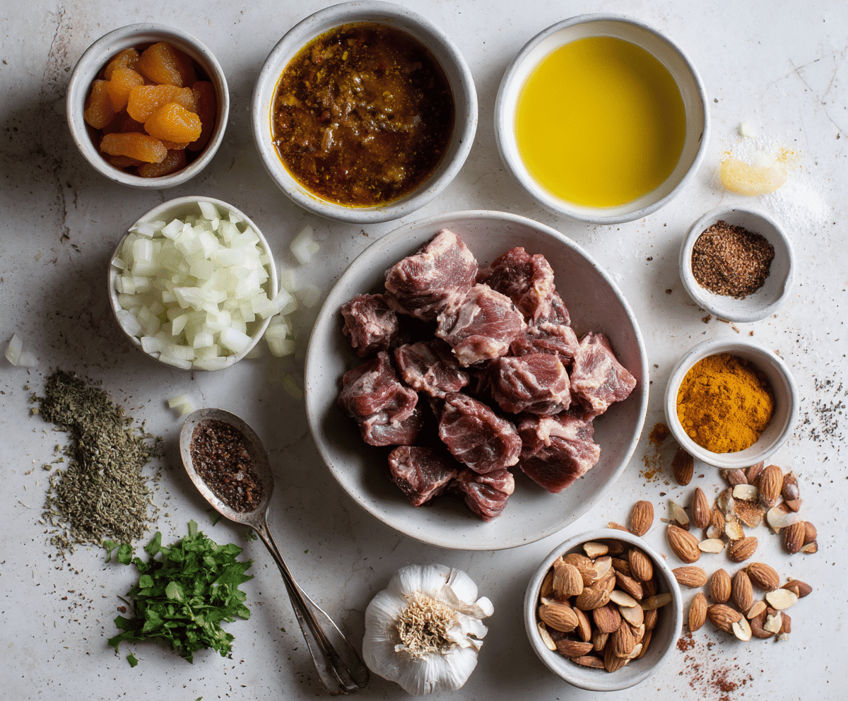Lamb with Apricots ingredients