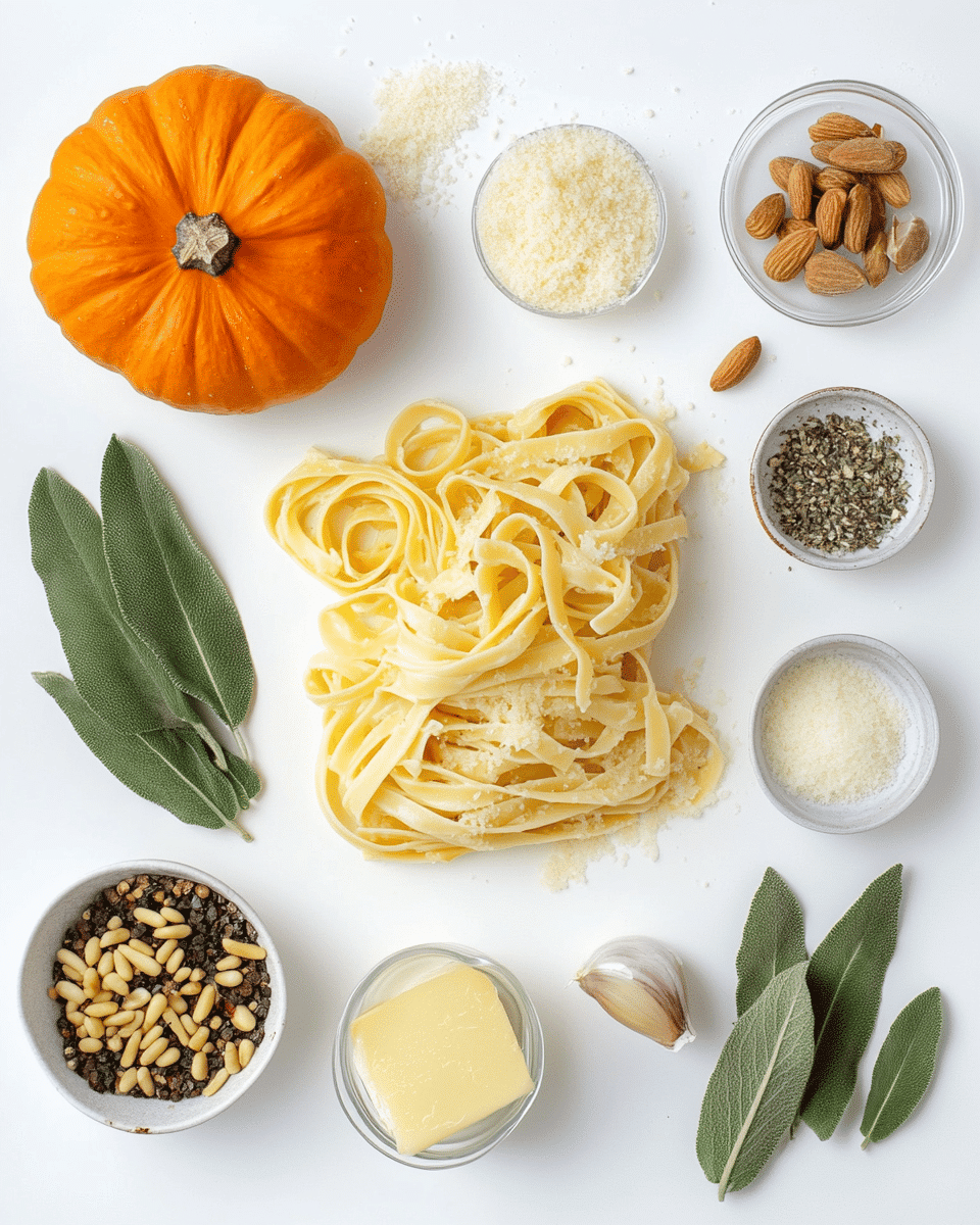 Pumpkin Pasta with Cream Sauce ingredients