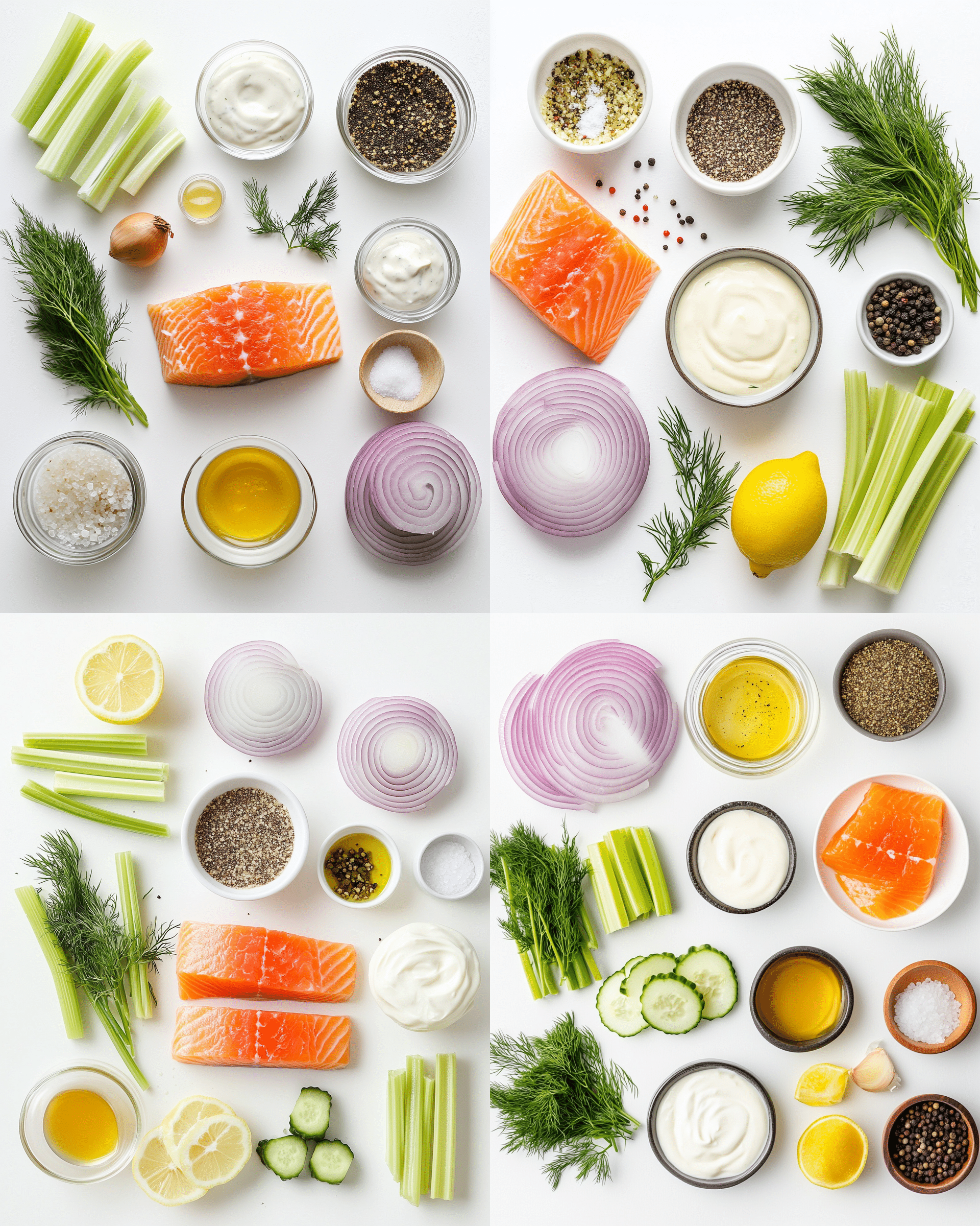 Salmon salad ingredients