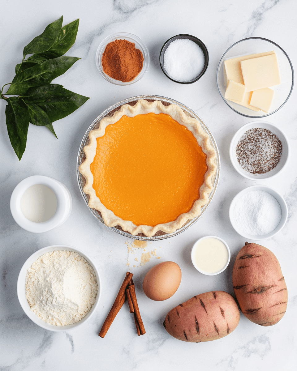 Sweet Potato Pie ingredients