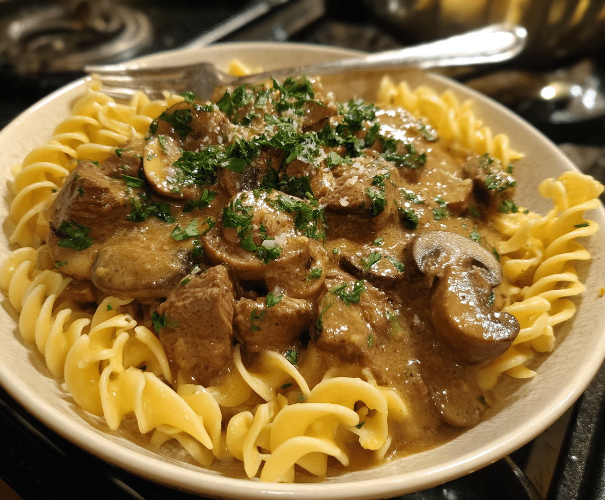 Steps beef stroganoff recipe