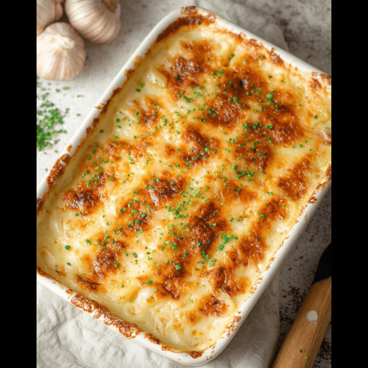 roasted garlic au gratin