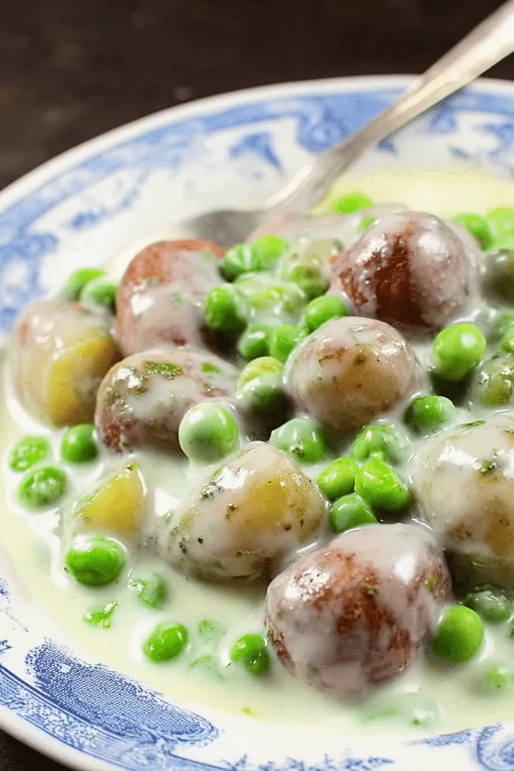 creamed peas and potatoes