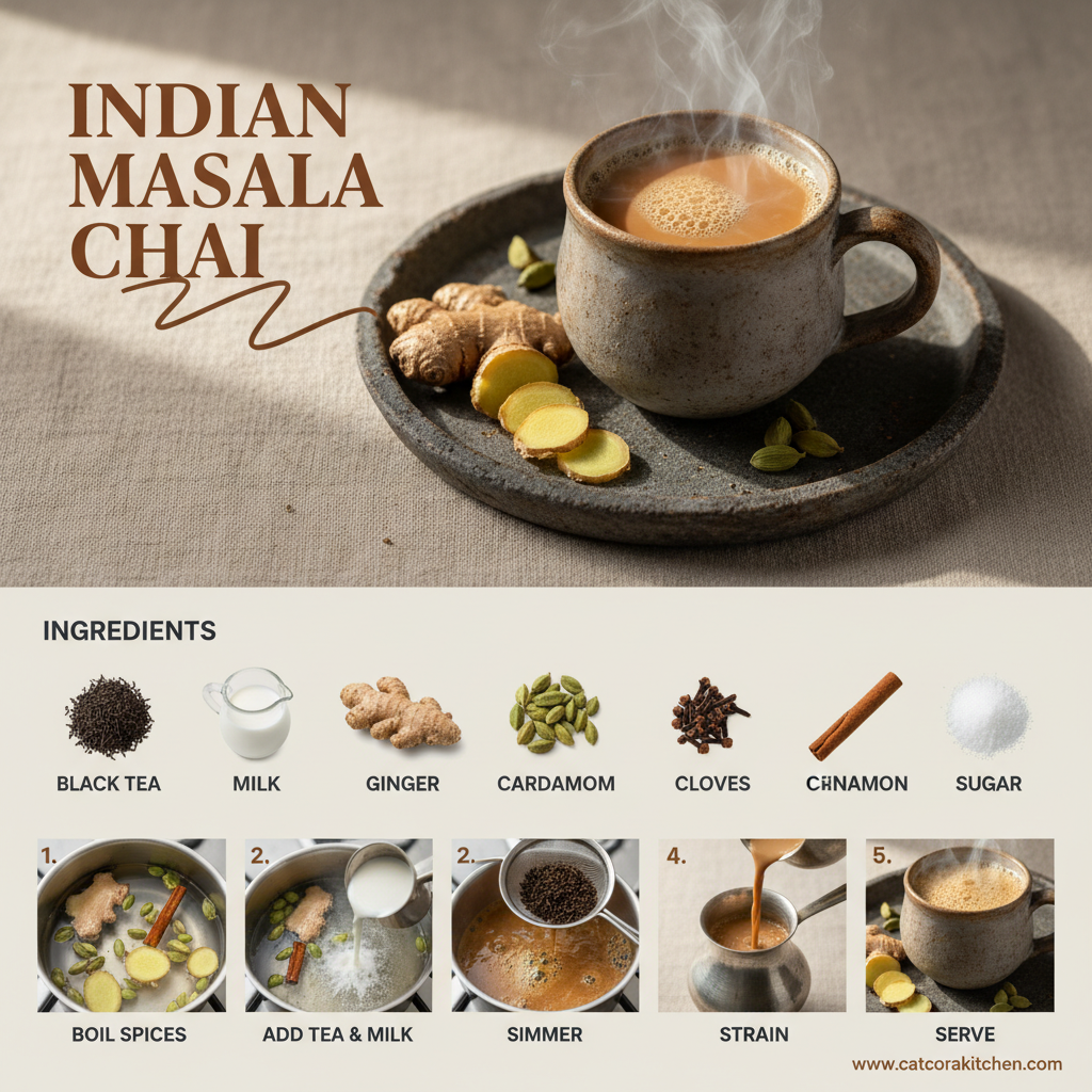 card recipe ingredients and instructions Indian Masala Chai