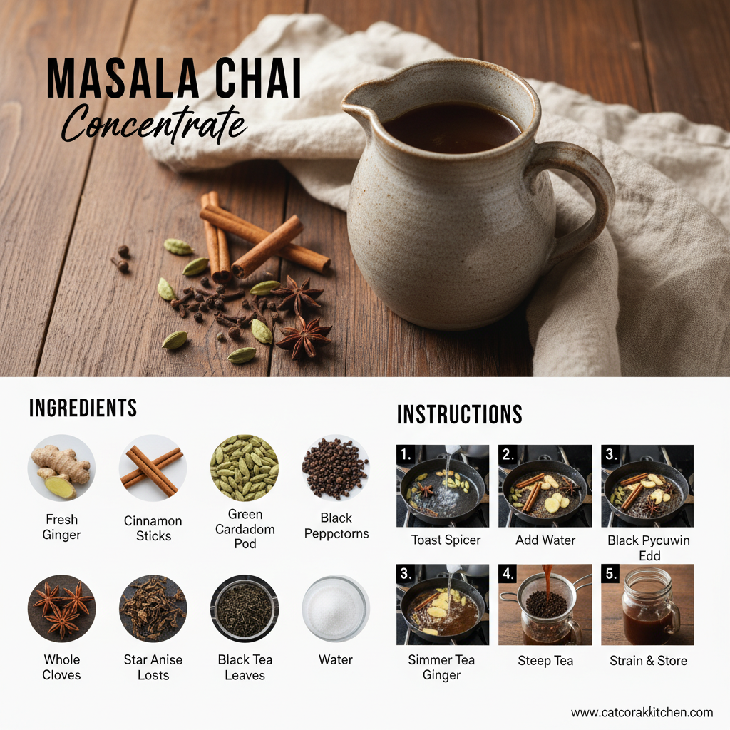 card recipe ingredients and instructions Masala Chai Concentrate