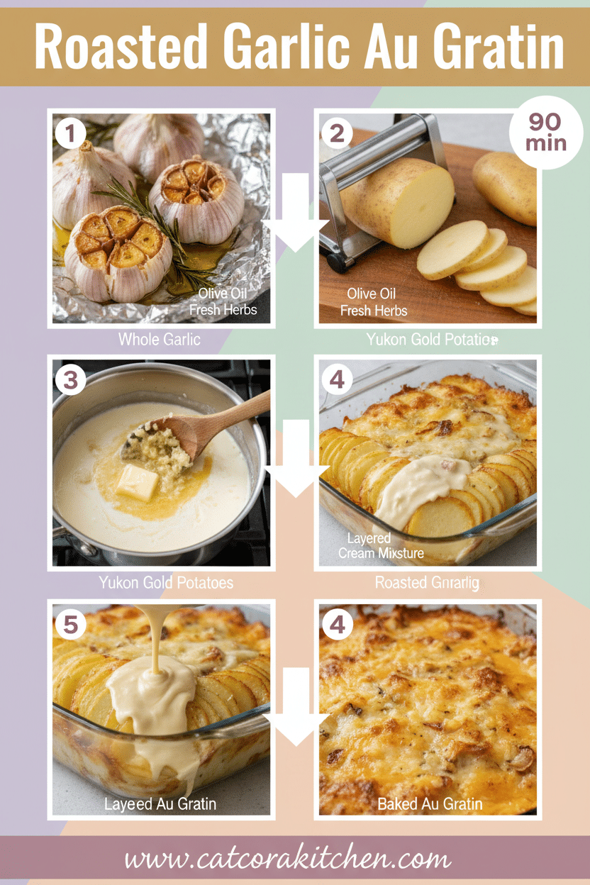 How to make roasted garlic au gratin potatoes