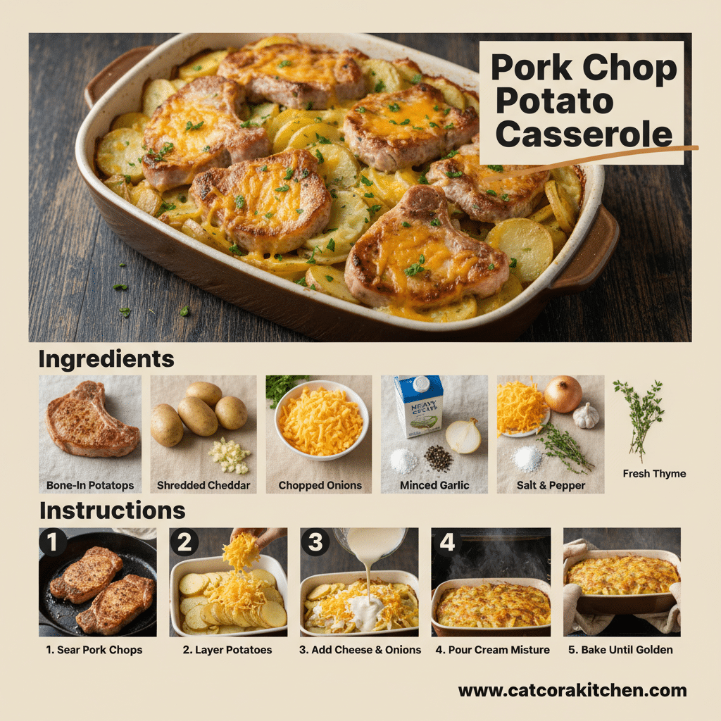 card recipe ingredients and instructions pork chop potato casserole