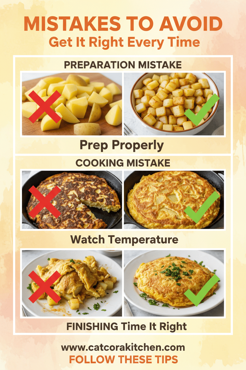 Spanish Potato Omelet common mistakes